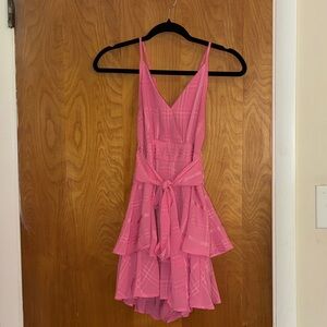 Pink Lily Striped Pink Romper